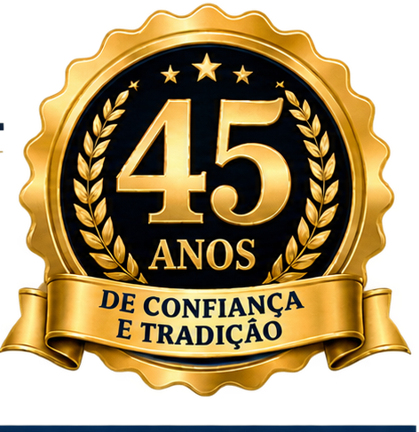 Selo original de 45 anos: 45 anos de confiança e tradição